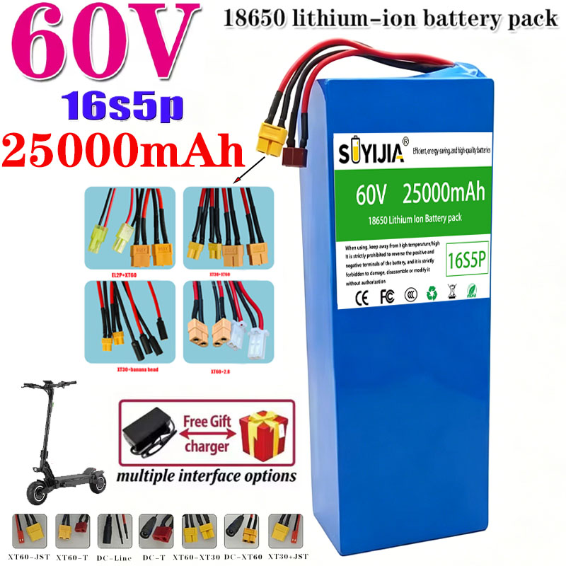 60V 50Ah Electric Scooter Battery - Batería de Litio para Moto, Scooter